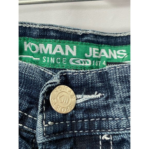 Vintage Koman Jeans Shorts Mens 38 Loose Baggy 90s Hip Hop - Picture 9 of 12
